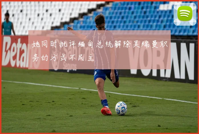 她同时批评缅甸总统解除吴瑞曼职务的方式不民主